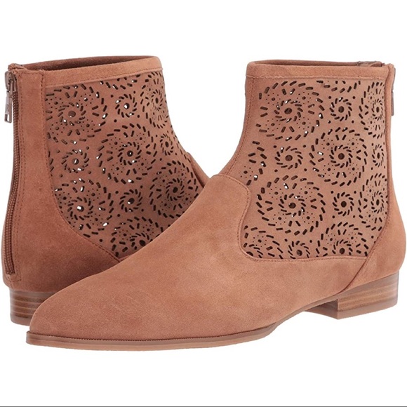 NIB Jack Rogers Ronnie Bootie Laser Cut Luggage Tan Suede - Picture 14 of 14